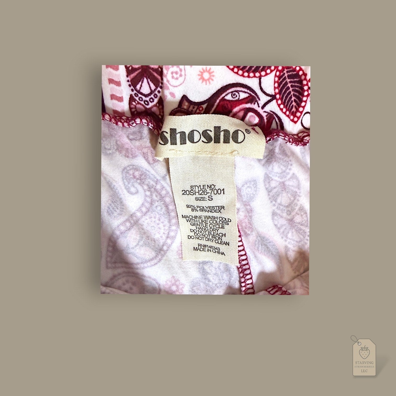 Classic Shosho Paisley Paperbag Waist Shorts & Self-Tie Belt Burgundy