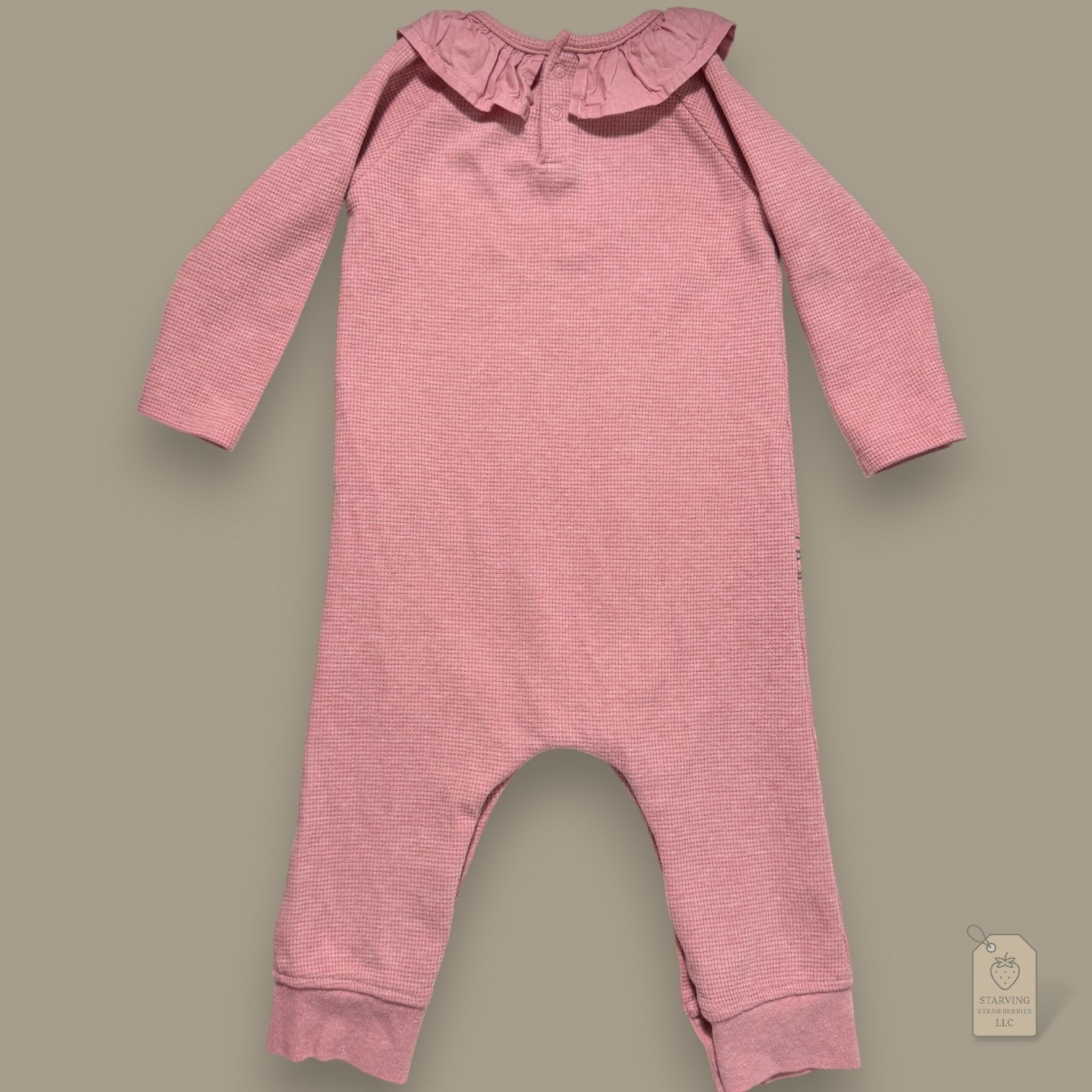 Disney Baby Mickey & Minnie Waffle Knit Romper Pink 24M Long Sleeve