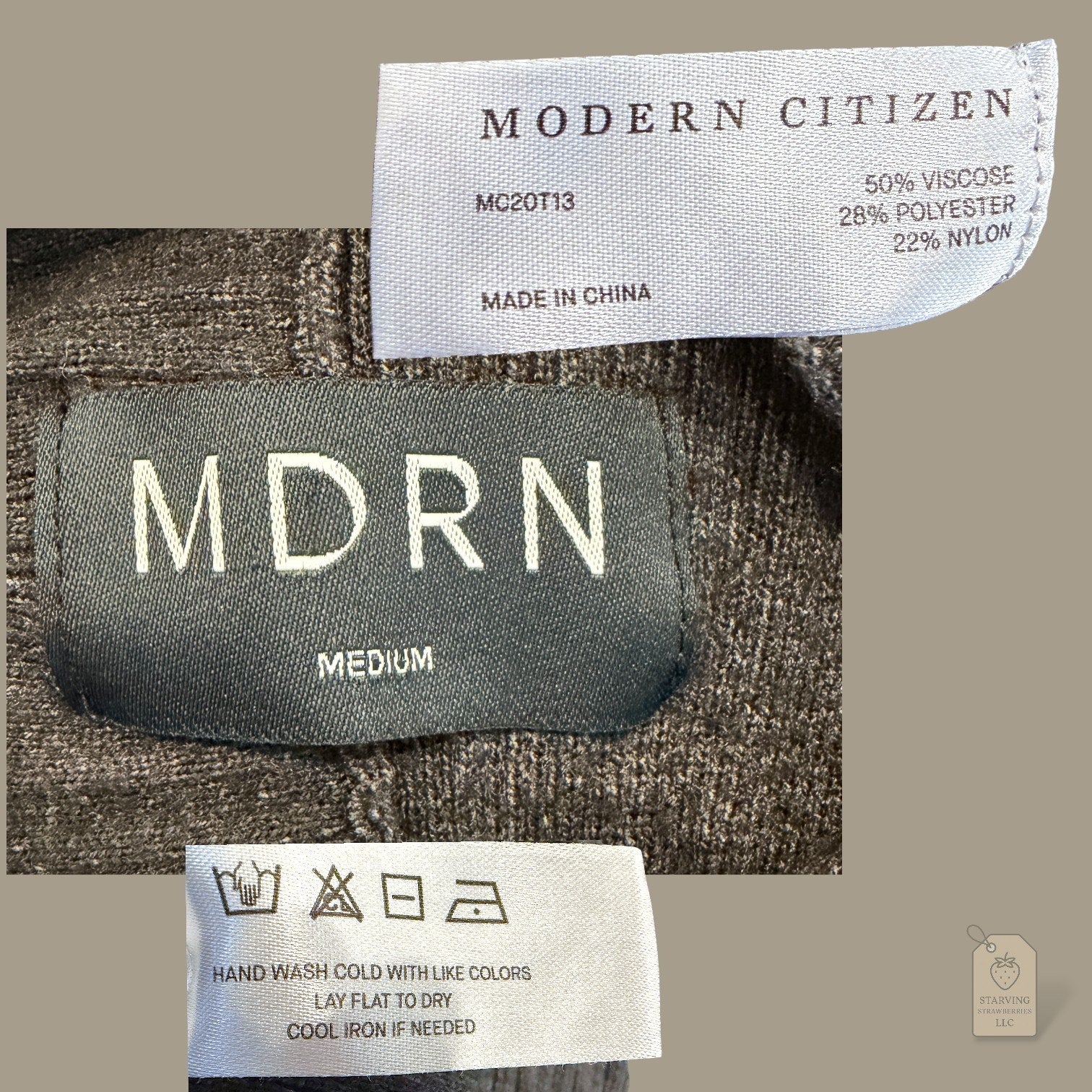 Modern Citizen Mixed Rib Mock Neck Sweater Medium Grey Architectural Knit Tunic