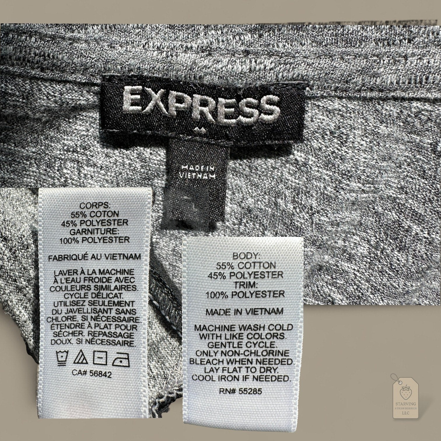 Express Gray Black Colorblock Sheer Hem Short Sleeve Top Women’s Size L