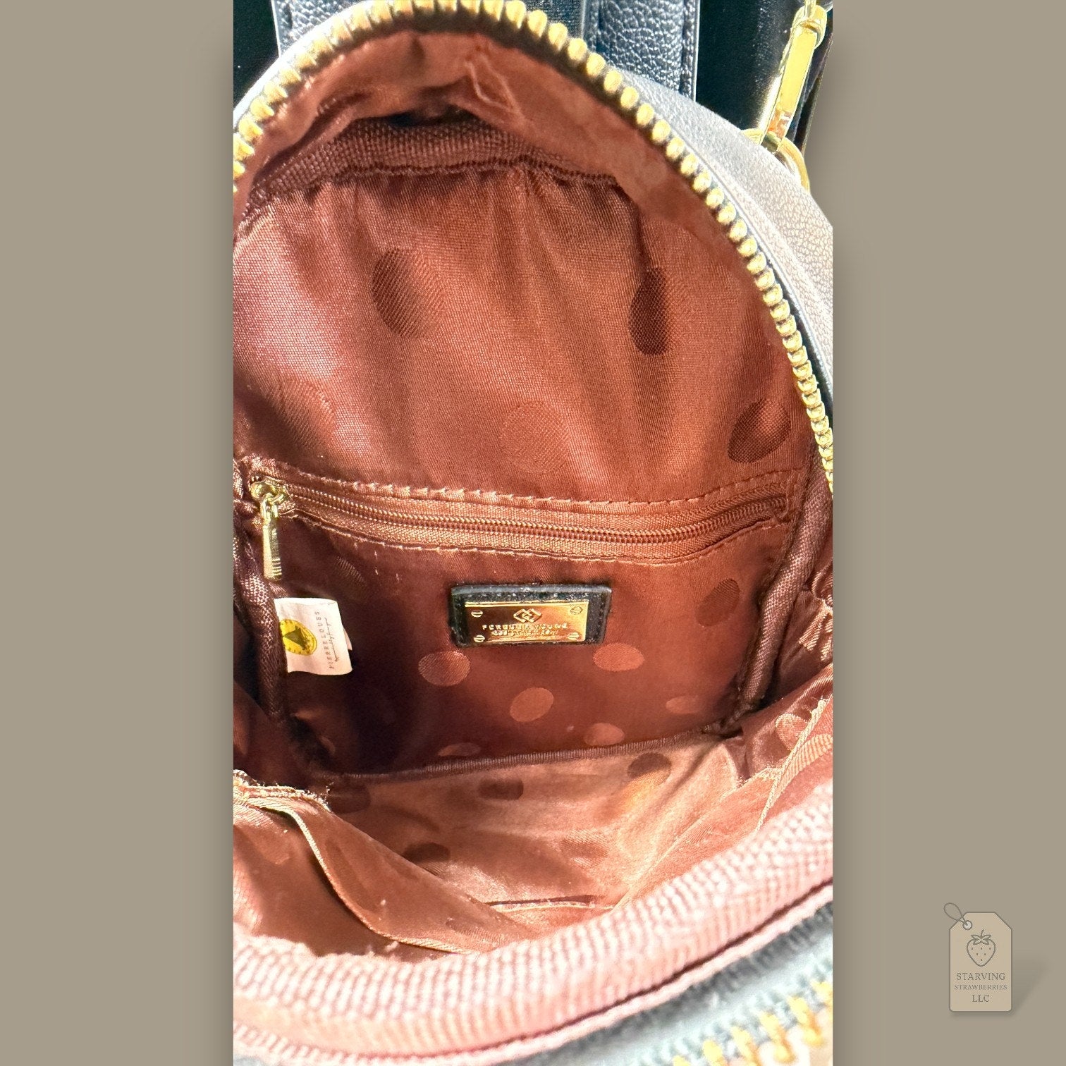 Forever Young Black Mini Backpack Convertible Crossbody Bag w/ Gold Hardware