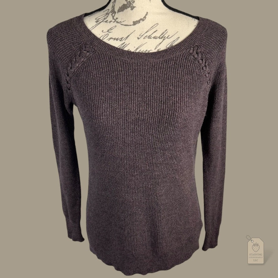 American Eagle Outfitters Brown Knit Sweater | Size S Petite