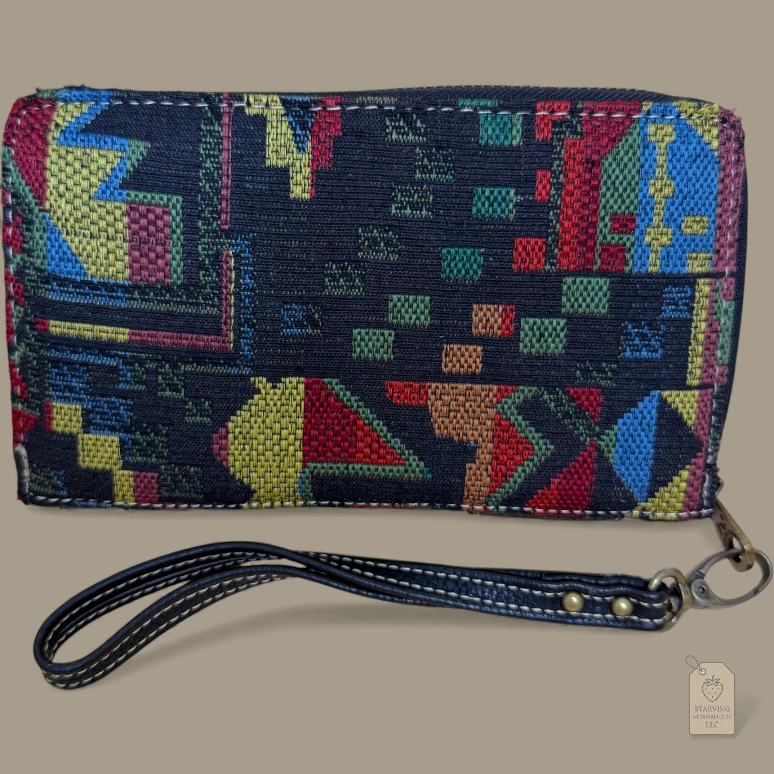 Montana West Aztec Woven Wallet Wristlet Studded Tapestry Western Boho Zip Around