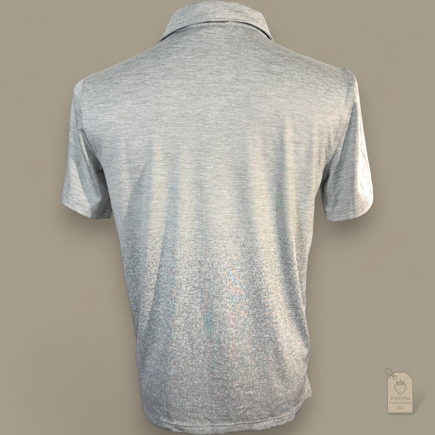 PUMA Golf Polo Shirt Boys XL 18-20 Grey Digital Pixel Fade Stretch Performance