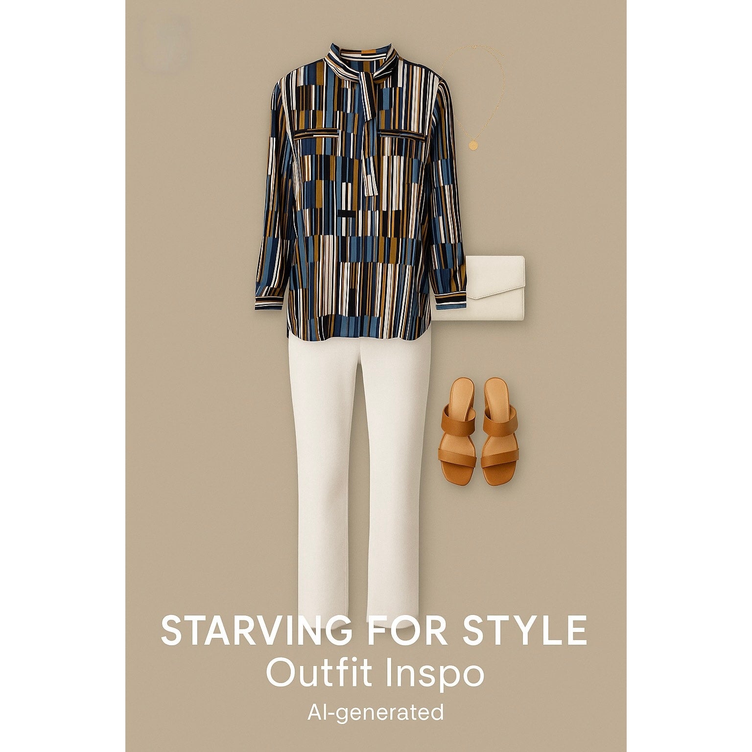 | Rafaella | Multiple Color Geometric Stripes High Low V-Neck Blouse Tunic