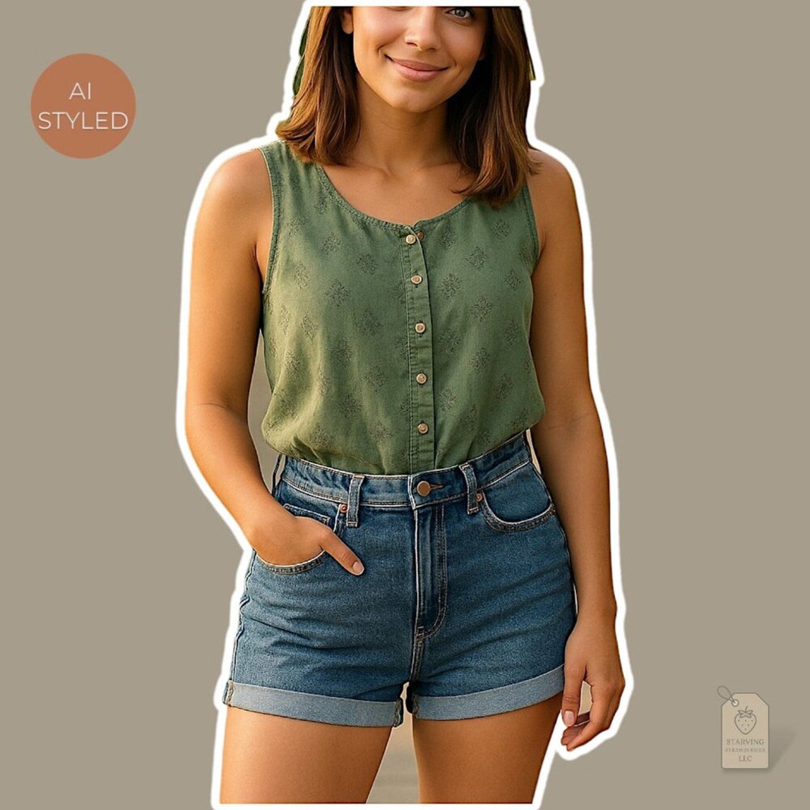 Wild Fable Denim Shorts | Mid Rise Cuffed Jean Shorts Blue Wash | Size 2 / 26R
