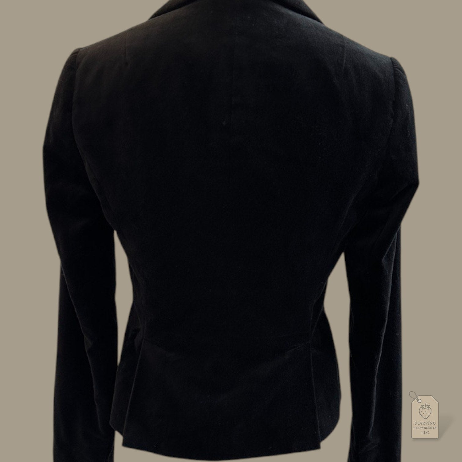 Banana Republic Black Velvet Blazer Fitted Jacket Button Front Size 0