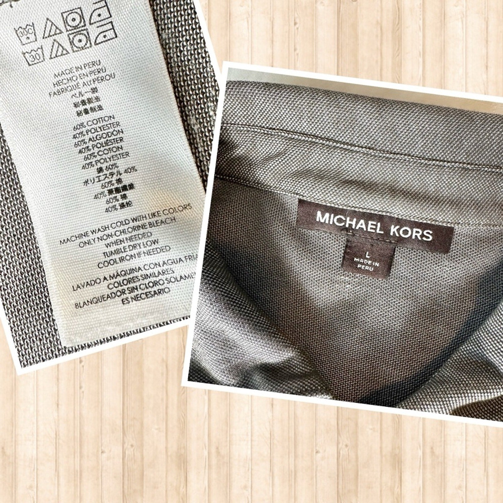 Men’s | Michael Kors | Gray Collared Short Sleeve Polo with Front Chest Pockets