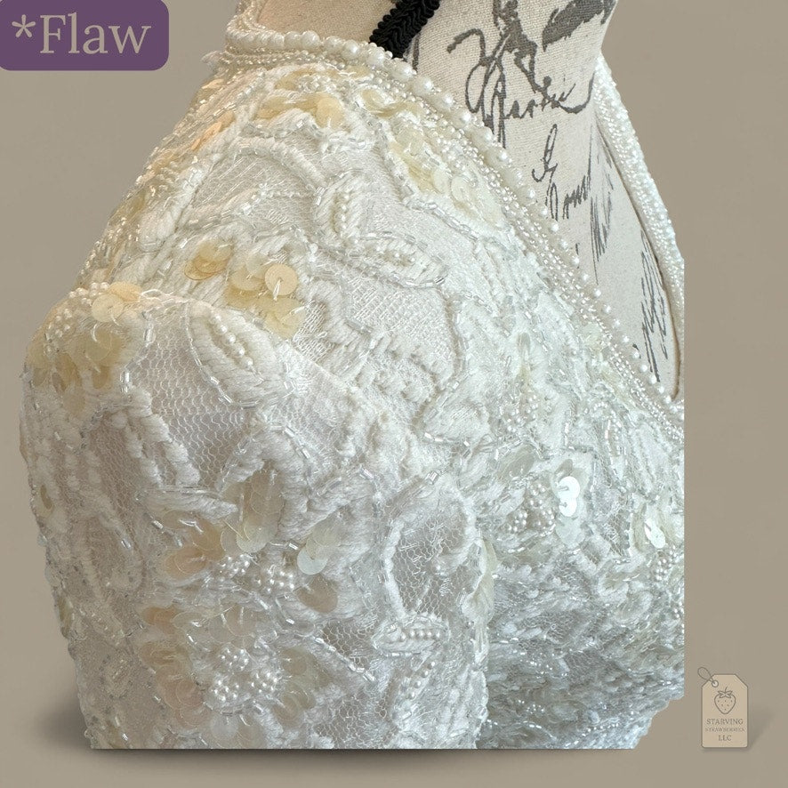 Vintage Brilliante by J.A. Ivory Beaded Sequin Formal Dress P/S