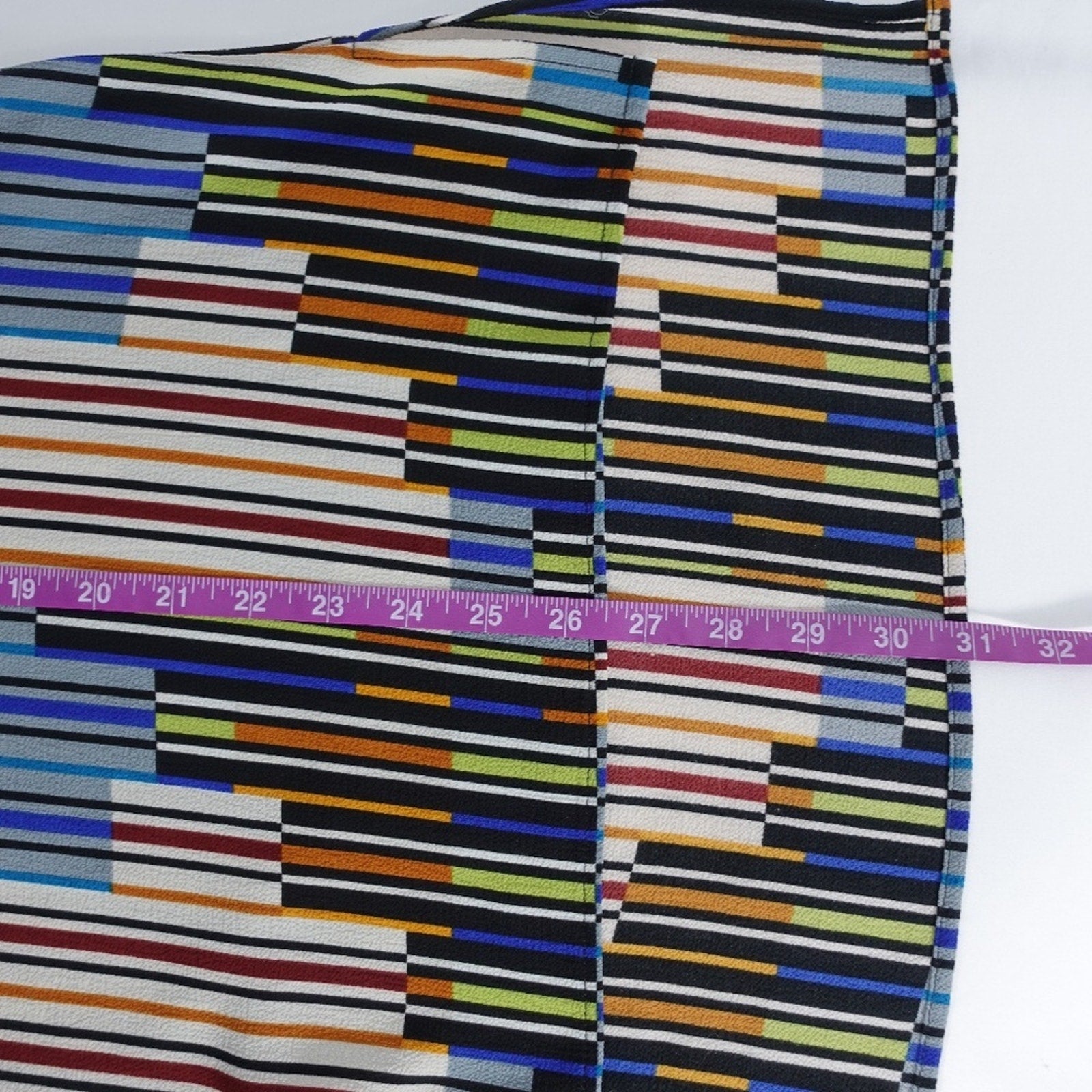| Rafaella | Multiple Color Geometric Stripes High Low V-Neck Blouse Tunic