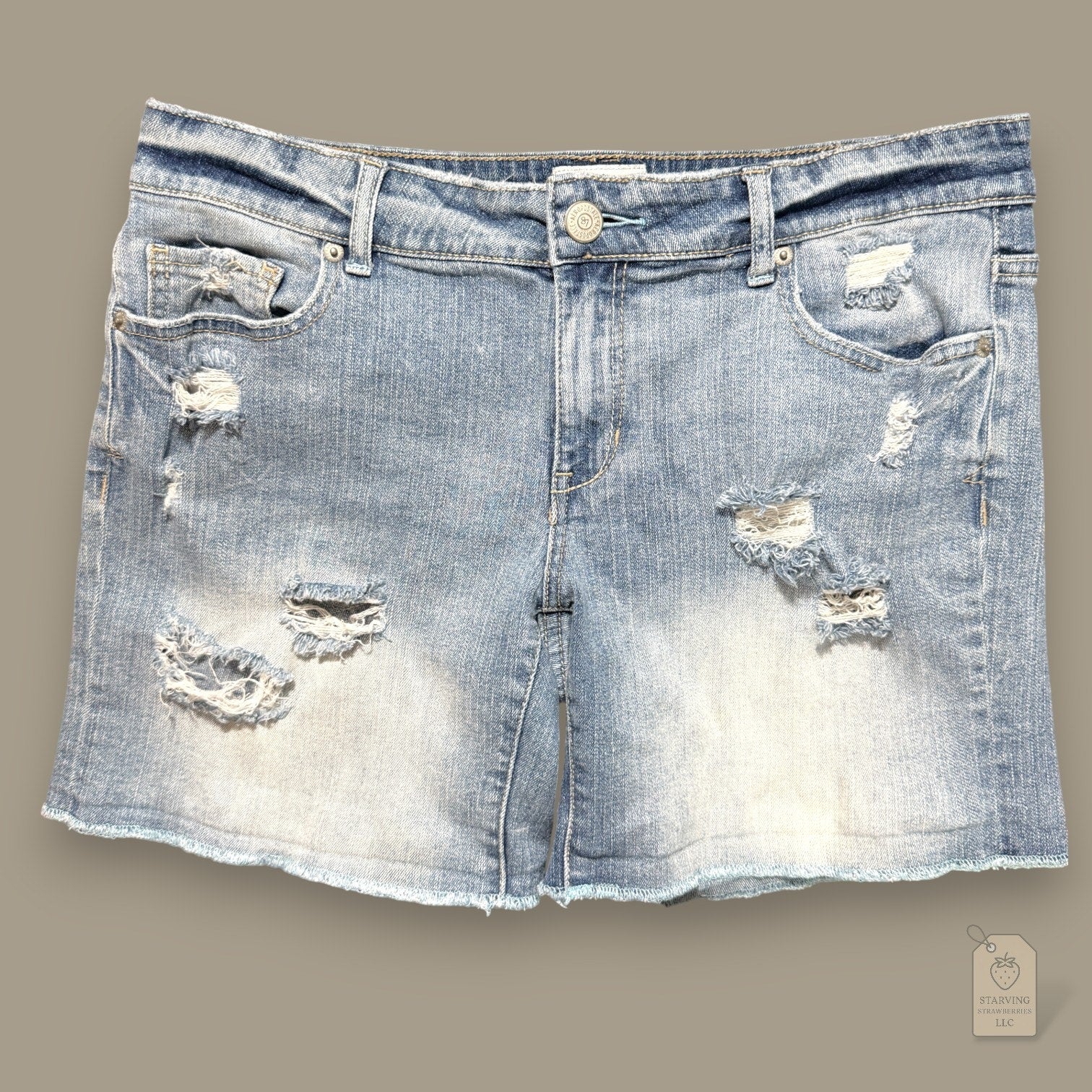 Aéropostale Light Wash Distressed Denim Shorts Women’s 11/12 Casual