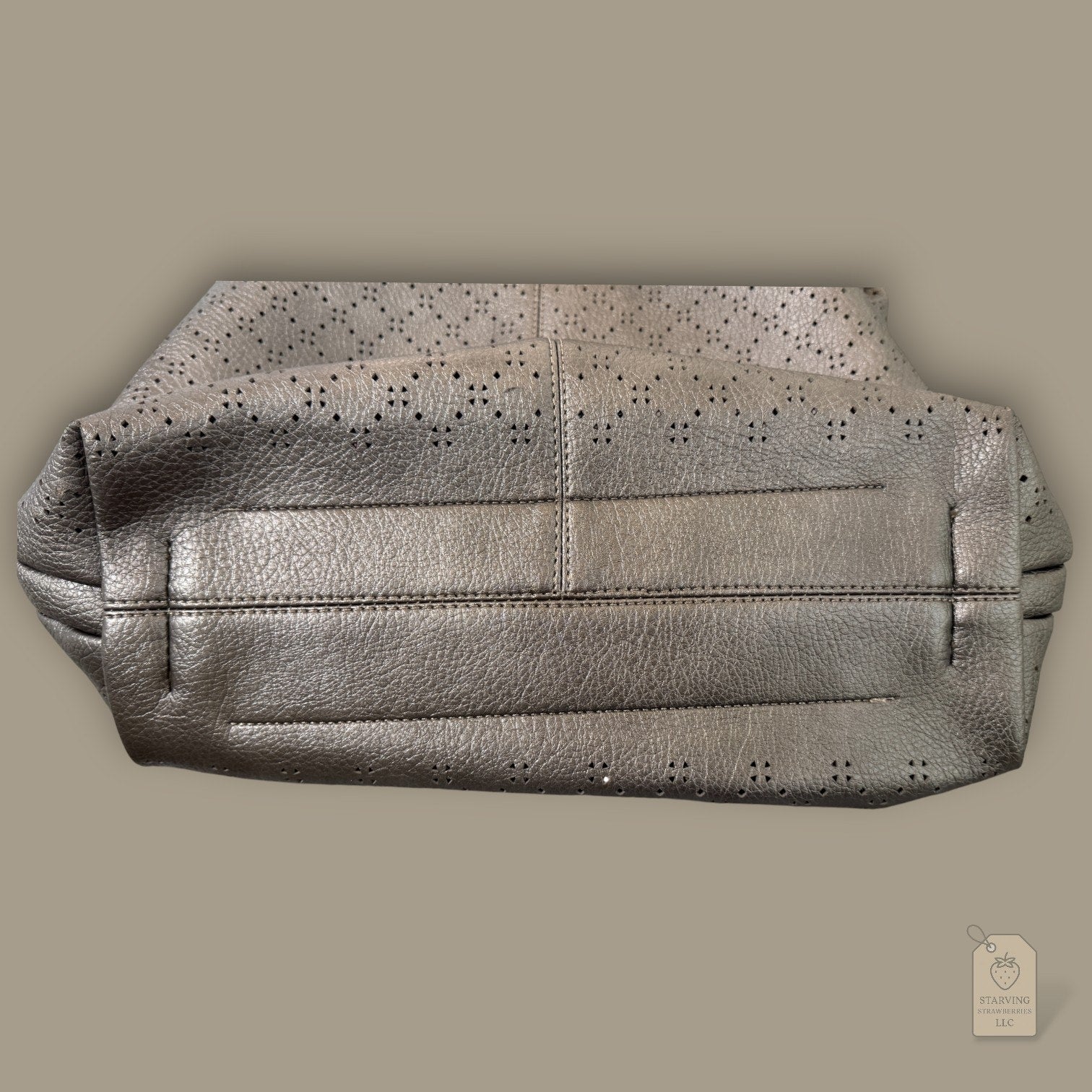 Montana West Metallic Silver Perforated Slouchy Hobo Bag & Wallet 2pc Set