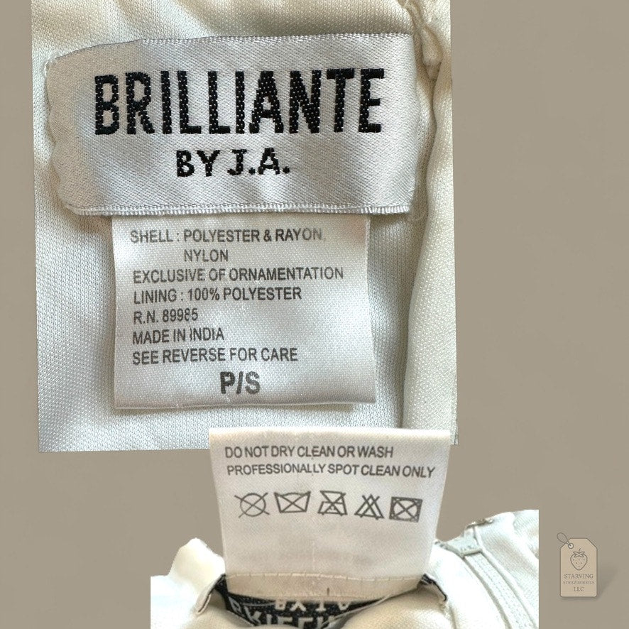 Vintage Brilliante by J.A. Ivory Beaded Sequin Formal Dress P/S